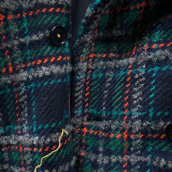 Marc by Marc Jacobs Plaid Checkered Wool Blend Coat Double Breasted Medium - Picture 7 of 13